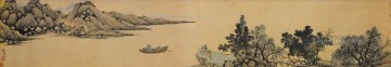 Shen Zhou Painting - parting at the jing river old China ink